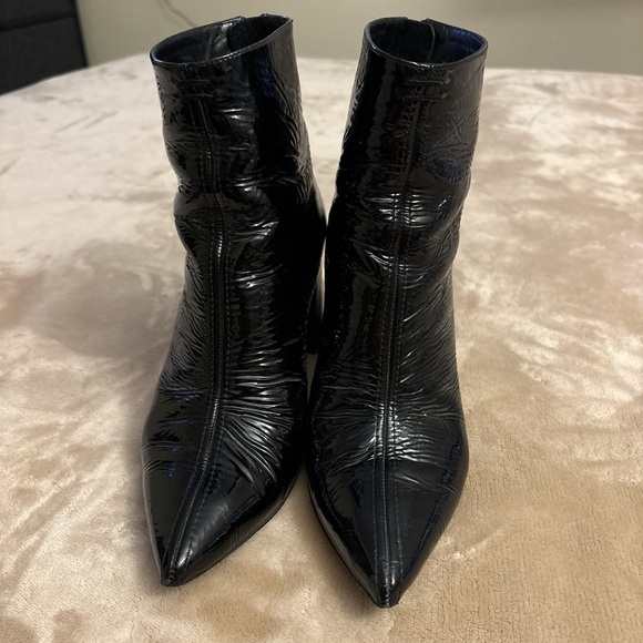 Zadig and Voltaire Black Patent Leather Ankle Boots - Picture 1 of 8